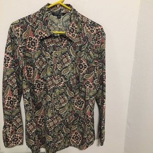 Chadwick’s paisley 18W button down blouse